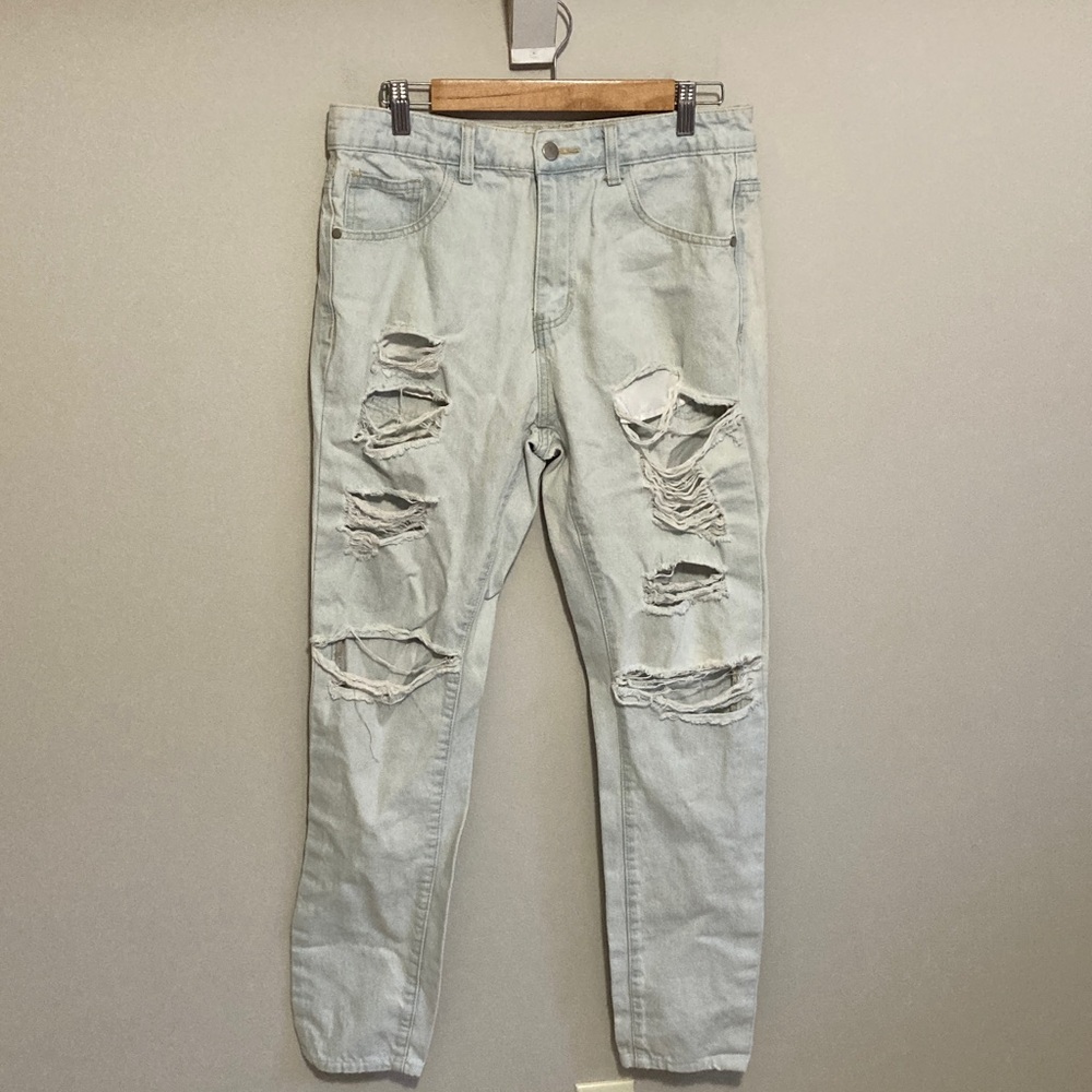Distressed Light Blue Jeans, Women’s size 32, 30” inseam